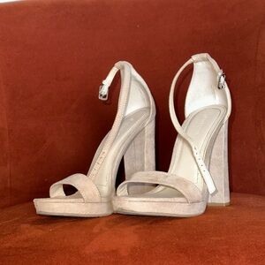 Wild Diva Nude Suede 4 inch Heels